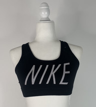 Nike Dri Fit Medium black racerback non-padded sports bra O8 - £10.02 GBP