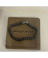 David Yurman 925 Sterling Silver Hematite Bead Ball Bracelet 6mm - $494.98