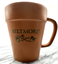 Biltmore Estate Large Ceramic Coffee Mug Terracotta Color Green Logo - $19.79