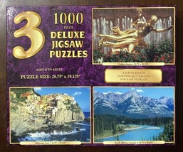 Sure-Lox 3x 1000 Pc Deluxe Puzzles Washington DC London England Milan It... - $18.39