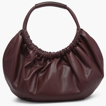 Lena Ruched Shoulder Bag with Round Handle Merlot - £41.50 GBP