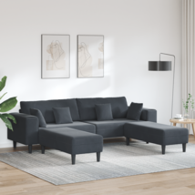  Velvet Sofa with Cushion with Pillow 3 pcs Dark Grey 208 cm Velvet - $15,334.67 MXN