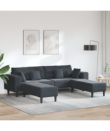  Velvet Sofa with Cushion with Pillow 3 pcs Dark Grey 208 cm Velvet - $15,206.84 MXN