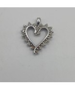 0.30 Ct 10k White Gold Diamond Heart Halo Love Valentine’s Day Pendant C... - $200.00