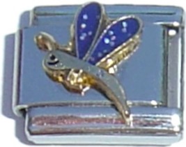 Dragonfly With Blue Wings Italian Charm - £7.09 GBP