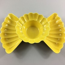 California Pottery C614 Yellow Chip Dip Bowl Relish Tray Replacement Dishes VTG - £23.42 GBP