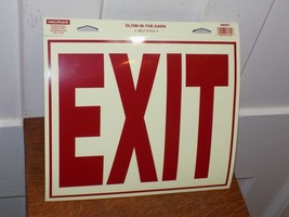 Vintage 12’ x 10’ Glow in the Dark Self-Stick Exit Sign NOS - $276.80 MXN