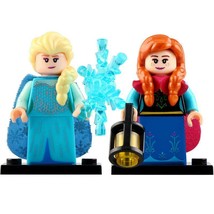 2Pcs/set Princess Elsa &amp; Anna - Disney Frozen Snow White Minifigure Toys - £6.28 GBP