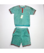 NOS Vintage 90s Streetwear Mens Large 2 Piece Lined Leather Shorts Outfi... - $103.90