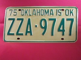 LICENSE PLATE Car Tag 1975 OKLAHOMA ZZA 9747 Tulsa County [Y110 - $16.32