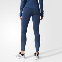 NWT Womens New Leggings Adidas S Blue Lined Climaheat Run Warm Leg Zippe... - £187.72 GBP