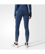 NWT Womens New Leggings Adidas S Blue Lined Climaheat Run Warm Leg Zippe... - £189.92 GBP