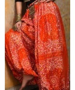 ORANGE BATIK PEACOCK TRIBAL GYPSY BOHEMIAN DELUXE ATS GYPSY PANTALOONS  - $79.19