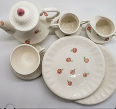 Vintage Modern TeaPot Cup Sugar-Cup Saucer Beautiful White Ceramic Tea Set - £7.93 GBP