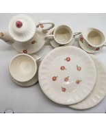 Vintage Modern TeaPot Cup Sugar-Cup Saucer Beautiful White Ceramic Tea Set - £7.76 GBP