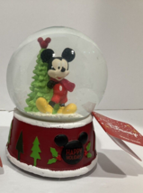 RUZ Mickey Mouse Snow Water Globe HAPPY HOLIDAYS Music Christmas Disney ... - $19.75