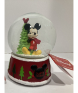 RUZ Mickey Mouse Snow Water Globe HAPPY HOLIDAYS Music Christmas Disney ... - $370.72 MXN