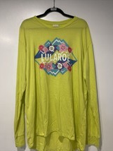 Lularoe Llr Size Xl Llr Vacation Wear With Flowers Green Long Sleeve #520XL - £15.99 GBP