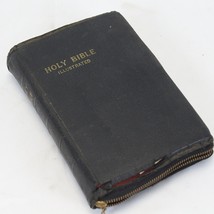 KJV Holy Bible Self Pronouncing Edition Illustrated 1941 Zipper Case World - £23.49 GBP