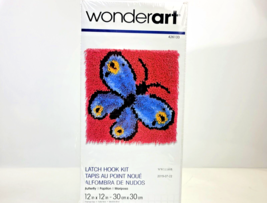 Wonder Art Blue Butterfly Latch Hook Kit 12&quot; x 12&quot; NEW Sealed - £10.35 GBP