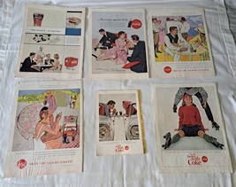 6 Coca-Cola Coke Print Ads Vintage 1954 1955 1957 5 Large 13.5x10.5 + 1 Small - £12.18 GBP