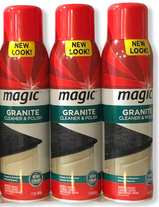 Primary image for Magic Granite Cleaner & Polish Aerosol 17 oz Discontinued Marble Stone Lot Of 3
