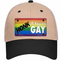 Honk If Youre Gay Novelty Khaki Mesh License Plate Hat Tag - £23.22 GBP