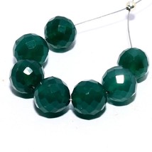 Natural Green Onyx Faceted Round Beads Briolette Loose Gemstone Jewelry - £4.38 GBP