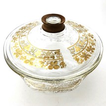 Vintage Fire King 2 Qt. Casserole Georges Briard Gold Splatter Grape &amp; L... - $48.07