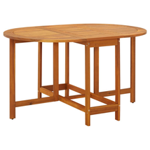 Outdoor Garden Patio Wooden Drop Leaf Dining Table Solid Acacia Wood Tables - £132.79 GBP
