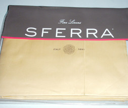 Sferra Giotto Honey Twin Flat Sheet 590TC Egyptian Cotton Luminous Sateen New - $124.90