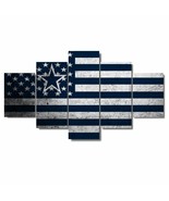 Dallas Cowboys Flag Star No Frame Canvas Five Piece Wall Art 5 Panel Hom... - $30.50+