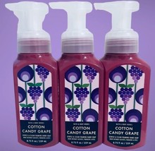 Bath &amp; Body Works Cotton Candy Grape Foaming Hand Soap Lot Of 3 NEW! - £25.81 GBP