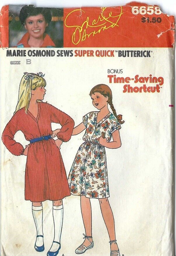 BUTTERICK PATTERN 6658 SIZE SMALL 8 GIRLS&#39; DRESS IN 2 VARIATIONS - $3.00