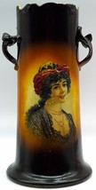 Antique Warwick IOGA Lady Portrait Vase Twig Handles Lovely Lady with Necklace - £39.95 GBP
