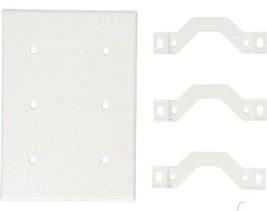 Leviton 88035 3-Gang No Device Blank Wallplate  Strap Mount White LOT of 5 - $19.99