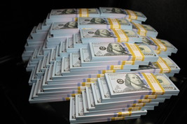 Full Print Prop Movie Money - 10K Prop Money Real Looking New Style Copy $100s - £9.02 GBP