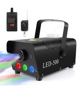 Fog Machine, 500W Fog Smoke Machine Portable With 3 Led Lights, Wireless... - £57.22 GBP