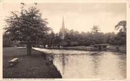 Stratford On Avon Uk~ River &amp; Church VIEW-J Ward Photo Postcard 1934 - £6.81 GBP