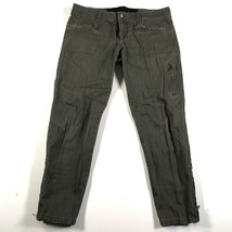 Joe&#39;s Jeans Womens 30 Dark Green Denim Cotton Stretch Ankle Zip Ankle Le... - $28.04