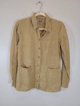 Flax Designs Long Sleeve Linen Blazer Jacket Mustard Yellow Size P - £24.63 GBP