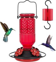Attractive Hanging Hummingbird Feeder - Ant Proof &amp; Bee Resistant, Red G... - $35.59