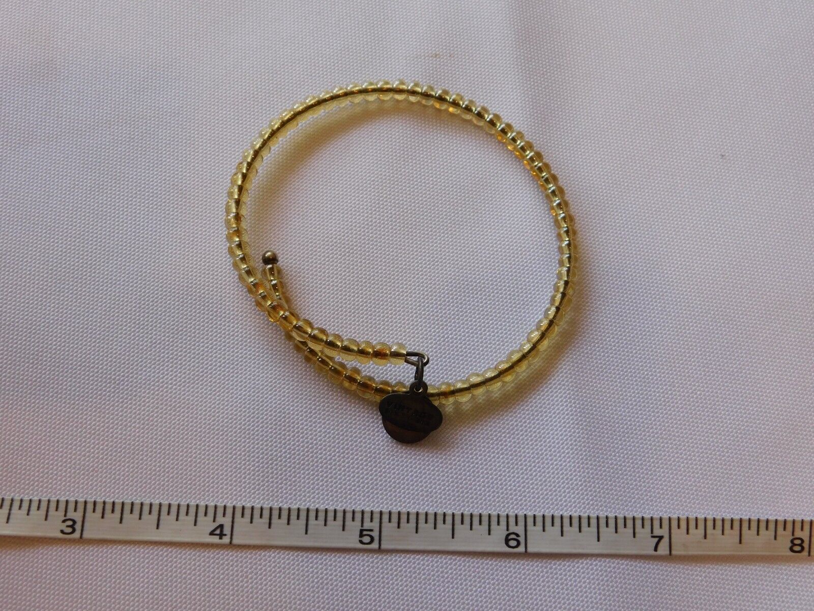 Primary image for Alex and Ani Bangle Adjustable Bracelet Yellowish Clear Bead Beaded Pre-owned