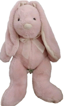 Walmart L Pink Bunny Lip Eared W/Bow 22&quot; Stuff Animal Excellent Condition - $24.32