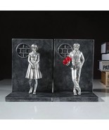 2Pcs Bookends Banksy Modern Street Art Resin Bookshelf 3D Figure Books End - $47.50