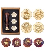 Wiccan Wax Seal Stamp Set, Pagan Pentagram Moon Phases Sealing Stamp Hea... - £25.17 GBP
