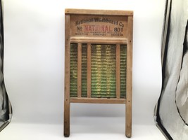 Vintage National Washboard Co 801 Brass Washboard Chicago Memphis Sagina... - $18.80