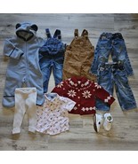 Clothes Lot Boys Sz 12 Mos 9pc Cowichan Sweater Carhartt Overalls Fleece... - $64.27 CAD