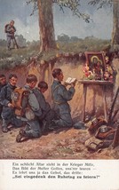 WW1 Scene~A Simple Altar Stands In The Middle Of The warriors-MILITARY Postcard - £9.36 GBP