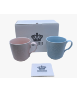 Royal Copenhagen Flower Emblem Coffee Tea Mug Cup Set of 2 New in Box De... - £75.31 GBP